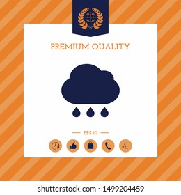 Cloud rain icon with drops. Graphic elements for your design