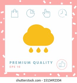 Cloud rain icon with drops. Graphic elements for your design