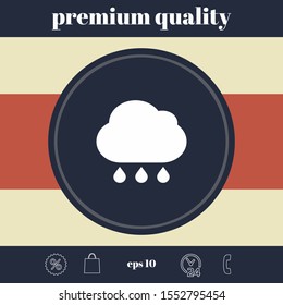 Cloud rain icon with drops. Graphic elements for your design