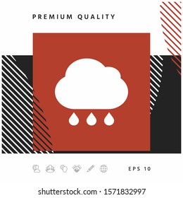 Cloud rain icon with drops. Graphic elements for your design