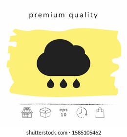 Cloud rain icon with drops. Graphic elements for your design