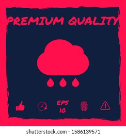 Cloud rain icon with drops. Graphic elements for your design