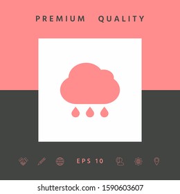 Cloud rain icon with drops. Graphic elements for your design