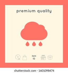 Cloud rain icon with drops. Graphic elements for your design