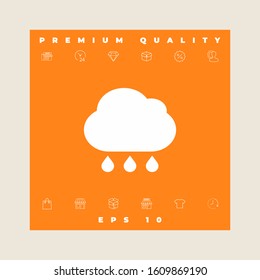 Cloud rain icon with drops. Graphic elements for your design