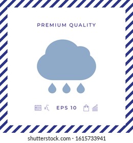 Cloud rain icon with drops. Graphic elements for your design