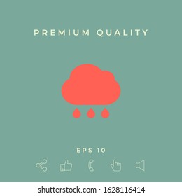 Cloud rain icon with drops. Graphic elements for your design