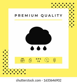 Cloud rain icon with drops. Graphic elements for your design