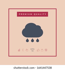 Cloud rain icon with drops. Graphic elements for your design