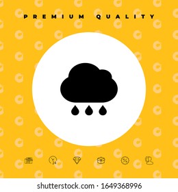 Cloud rain icon with drops. Graphic elements for your design