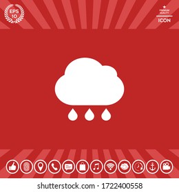 Cloud rain icon with drops. Graphic elements for your design