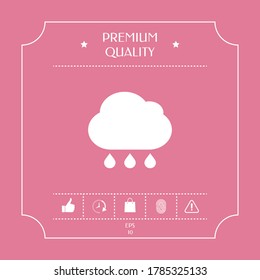 Cloud rain icon with drops. Graphic elements for your design