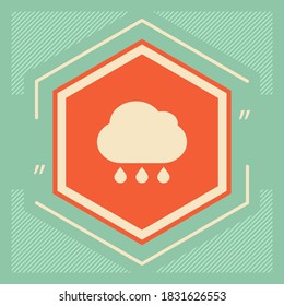 Icono de lluvia en la nube con caídas. Elementos gráficos para su diseño