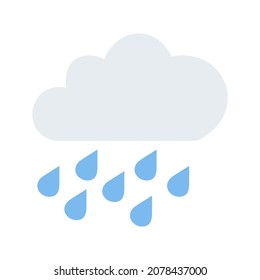 Cloud with rain icon emoji isolated vector illustration