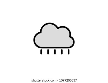 Cloud and rain icon, filled line icon