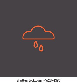  Cloud rain Icon Flat.