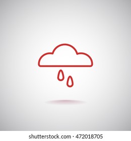  Cloud rain Icon Flat.
