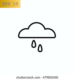  Cloud rain Icon Flat.