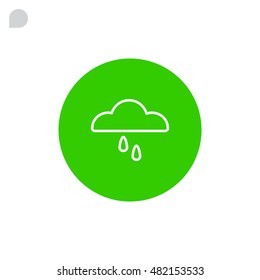  Cloud rain Icon Flat.