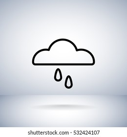  Cloud rain Icon Flat.