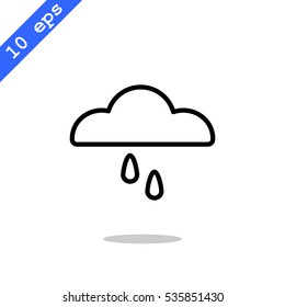  Cloud rain Icon Flat.