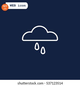  Cloud rain Icon Flat.