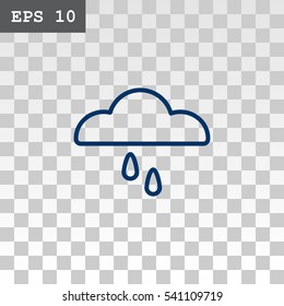  Cloud rain Icon Flat.