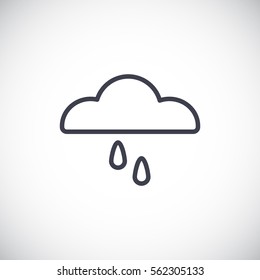  Cloud rain Icon Flat.