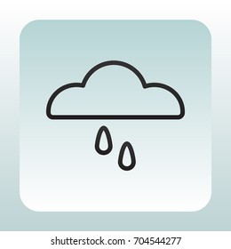  Cloud rain Icon Flat.