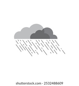 Cloud rain icon flat design