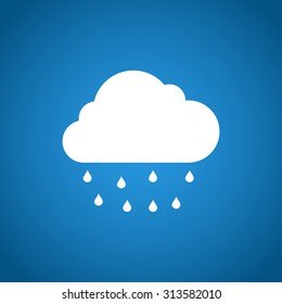 cloud rain icon.  Flat design style eps 10