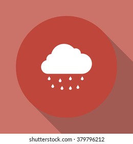 cloud rain icon.  Flat design style eps 10