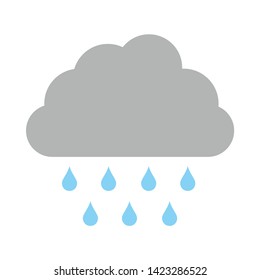 cloud and rain icon. flat illustration of cloud and rain vector icon for web