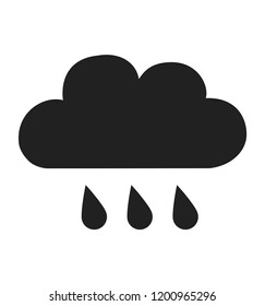 Cloud rain icon in flat style isolated on white background symbol for web site design, app, weather vector illustration EPS10