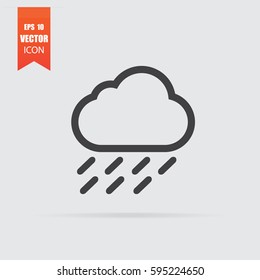 Cloud rain icon in flat style isolated on grey background. For your design, logo. Vector illustration.