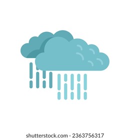 Cloud rain icon flat vector. Weather forecast. Sky widget isolated