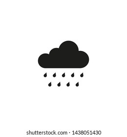 Cloud rain icon. The heavy rain.  Vector illustration. Flat design.	