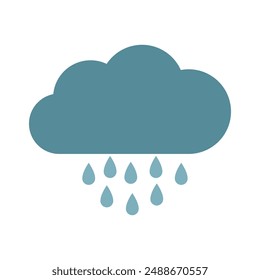Cloud with rain icon illustrated on background