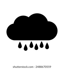 Cloud with rain icon illustrated on background