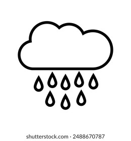 Cloud with rain icon illustrated on background