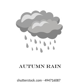 Cloud Rain icon isolated on background. Modern simple flat and cartoon forecast storm sign. Weather, internet concept.