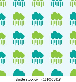 Cloud with rain icon isolated seamless pattern on background, rain cloud precipitation with rain drops, vector Illustration