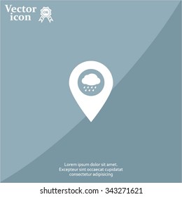cloud rain icon map pin