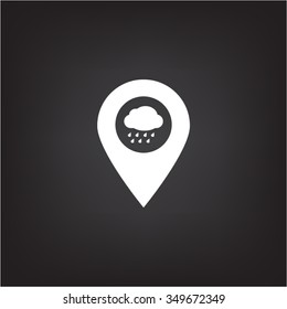 cloud rain icon map pin