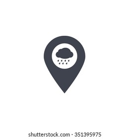 cloud rain icon map pin