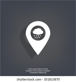 cloud rain icon map pin