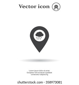 cloud rain icon map pin
