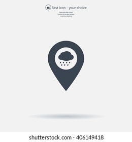 cloud rain icon map pin