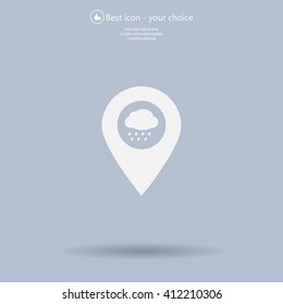 cloud rain icon map pin