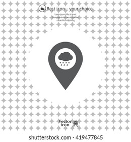 cloud rain icon map pin